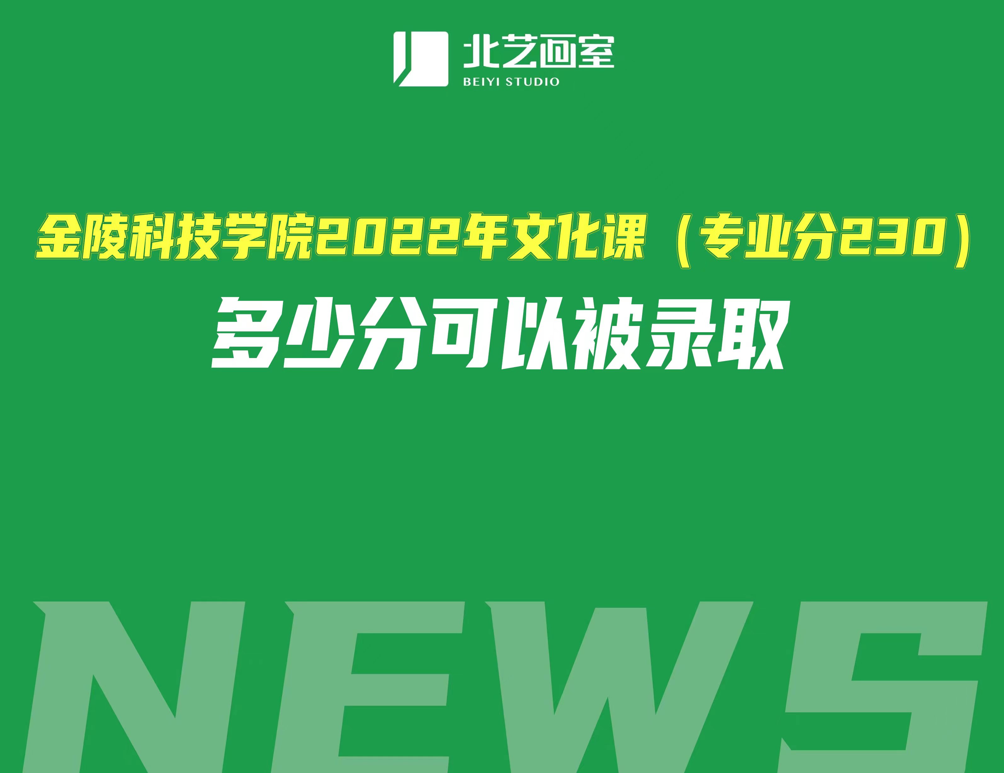 金陵科技学院2022年文化课（专业分230）多少分可以被录取