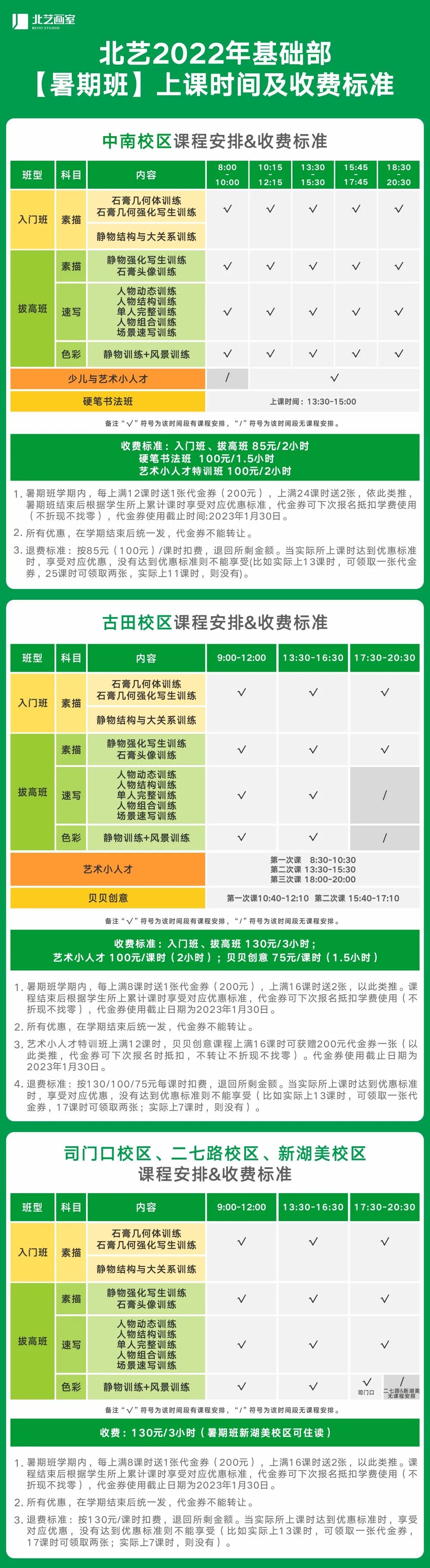 课程安排&收费标准