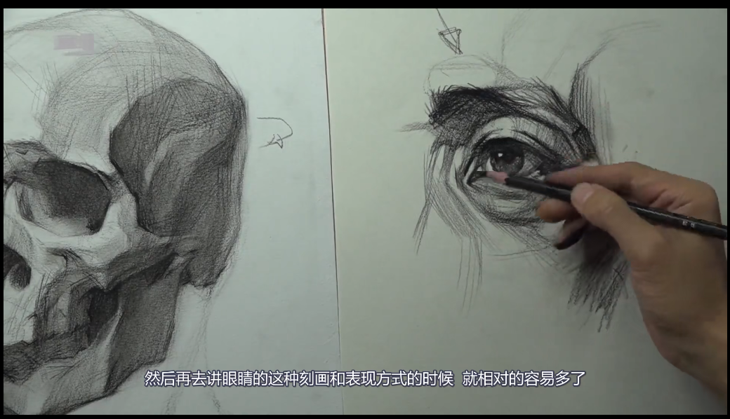 素描头像（眼睛的结构）画法的讲解示范