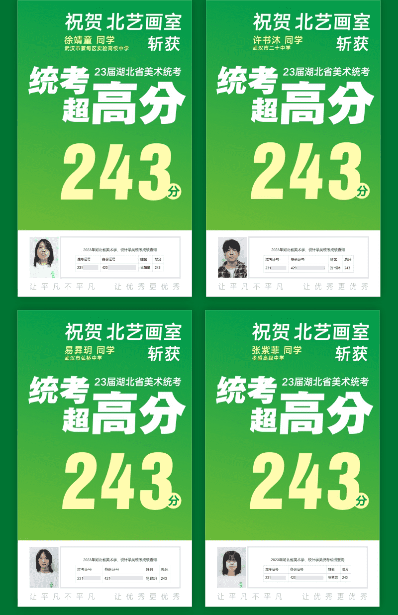 北艺2023届学员成绩喜报